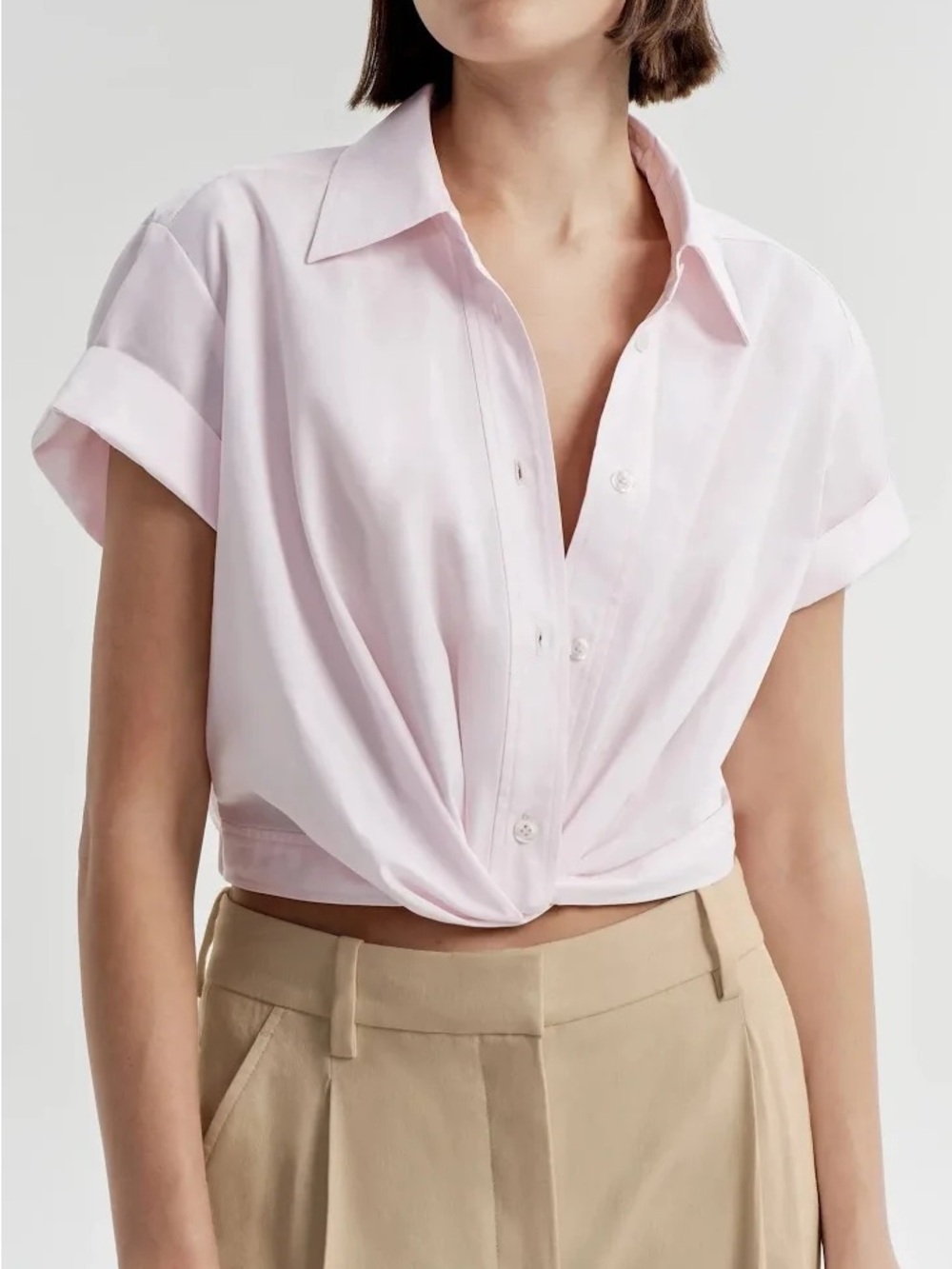 Lily A.L.C. Women’s Light Pink Short Sleeve Twisted Front Shirt NWOT